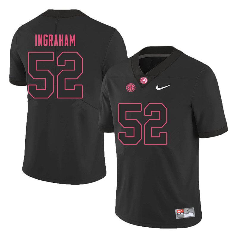 Alabama Crimson Tide Men's Braylen Ingraham #52 Black NCAA Nike Authentic Stitched 2019 College Football Jersey YN16H15NO